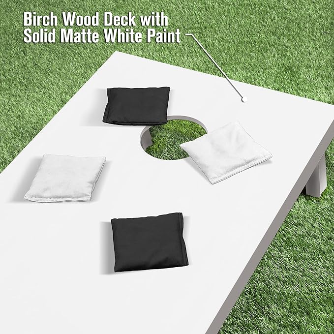 GoSports 4 ft x 2 ft Regulation Size Wooden Cornhole Boards Set - Includes Carrying Case and Over