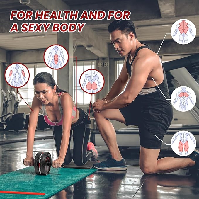 Upgraded Ab Roller Wheel. Abdominal Training Roller for Men/Women, Abdominal Wheels Widened to 3.4