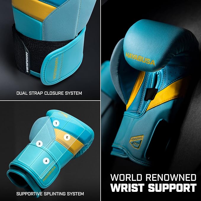 Hayabusa T3 Boxing Gloves for Men and Women Wrist and Knuckle Protection, Dual-X Hook and Loop
