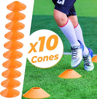 GHB Pro Agility Ladder Soccer Kick Trainer Set 20ft 12 Rung 10 Cones and 4 Stakes Speed Agility