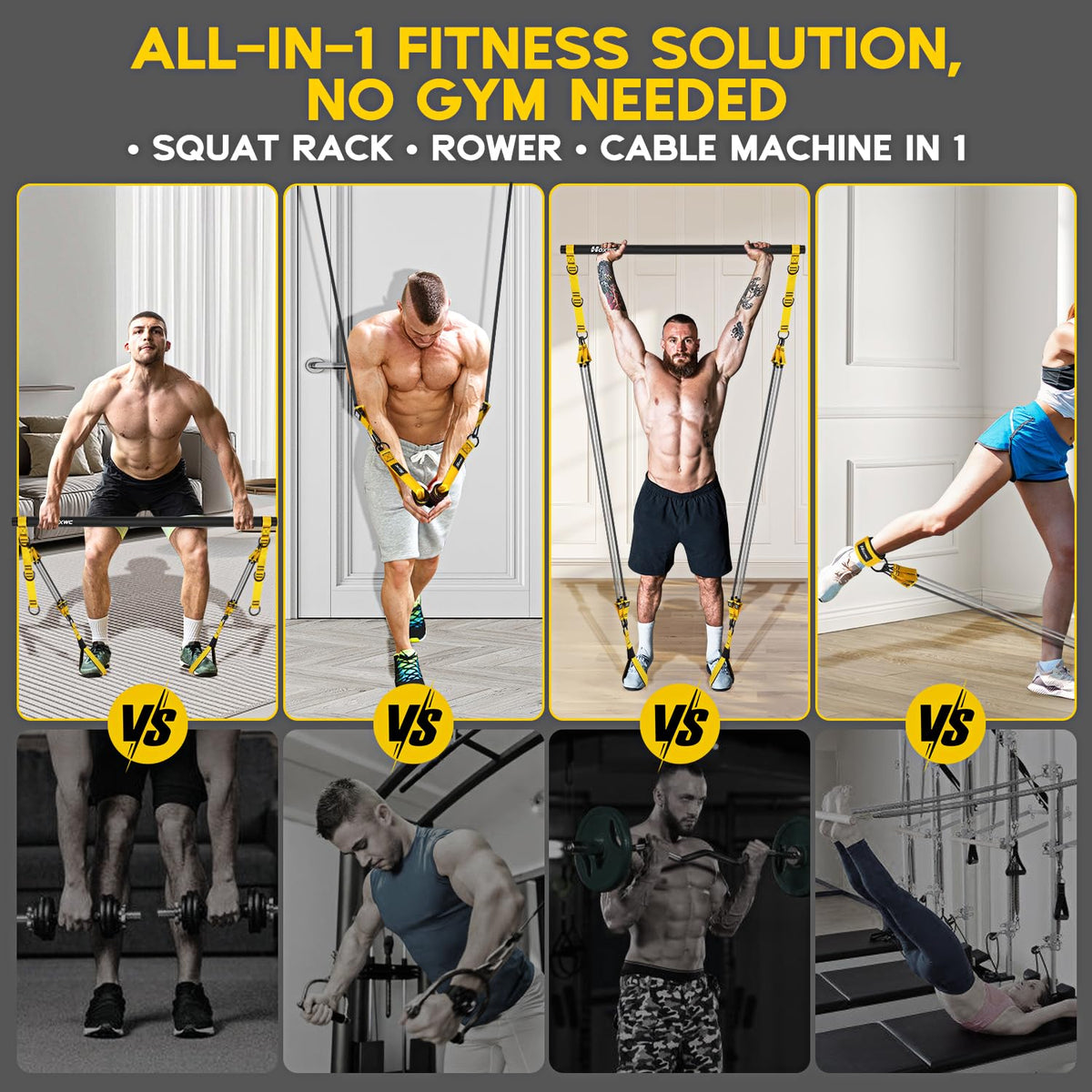 HOXWC Pilates Bar, Pilates Bar Kit with Resistance Bands Heavy Duty, Home Gym Professional Pilates