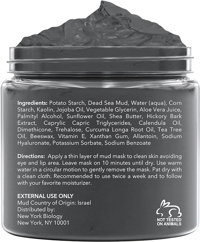 New York Biology Dead Sea Mud Mask for Face and Body | with Tea Tree | Spa Quality Pore Refiner for