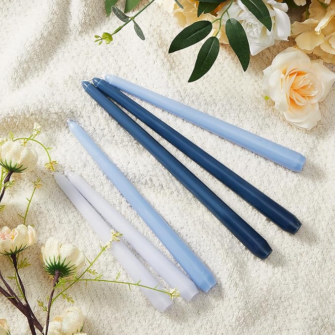 MTLEE Taper Candles 8/10/12 Multi Height Unscented Taper Candles 8 Burn Hours for Dinner Decorative