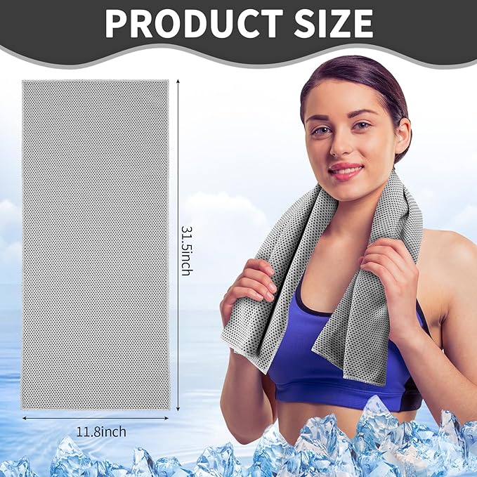 Honoson Cooling Towel Bulk - Neck & Face Cool Chilly Towels Microfiber Breathable Sport Sweat Rag