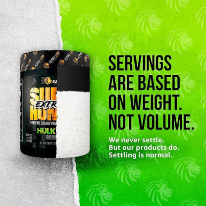 ALPHA LION Superhuman Extreme High Stim Pre Workout Powder, Beta Alanine, L-Taurine & 356mg