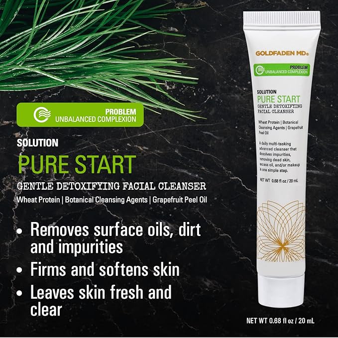 GOLDFADEN MD Pure Start Gentle Detoxifying Natural Facial Cleanser Grapefruit Peel Oil, Organic Red
