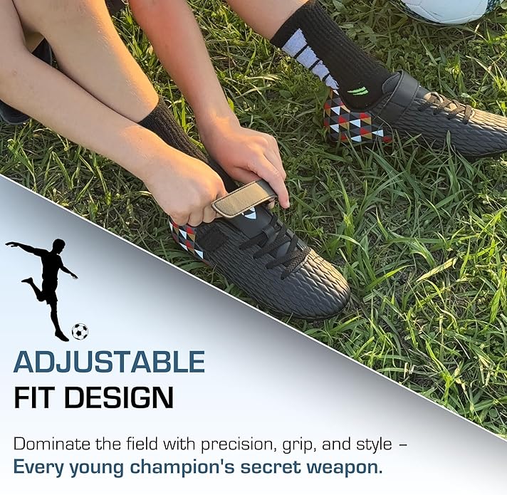 Soccer Cleats for Kids & Youth | Lightweight Football Shoes for Firm Ground | Durable Girls & Boys
