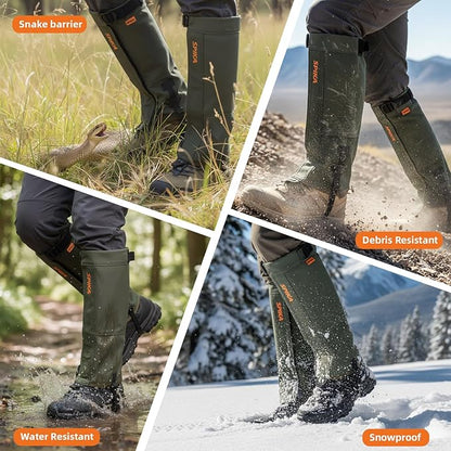 SPIKA Strike Snake Gaiters, Waterproof Snake Chaps for Hunting, Adjustable and Snake Resistent Leg