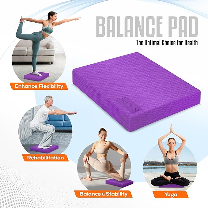 Yes4All Upgraded Size Foam Pad for Exercise, Nonslip Foam Balance Pad Physical Therapy, Yoga &