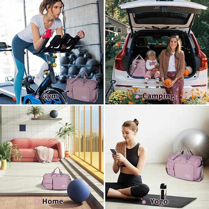 FIORETTO Women's Gym Duffle Bag with Shoes Compartment, 37L Capacity, Ideal for Travel, Gym
