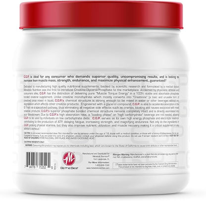 Metabolic Nutrition, CGP, Creatine Glycerol Phosphate, 100% Micronized Creatine Powder, Pre Intra