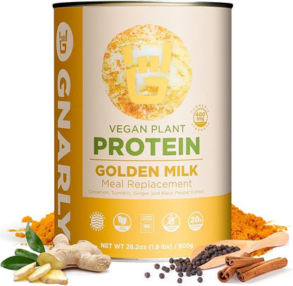 Gnarly Nutrition Golden Milk Vegan Protein Powder ??Plant-Based Powder for Shakes ??Dairy-Free