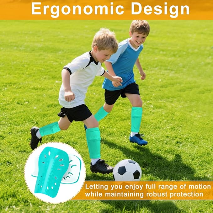 2 Pairs Shin Guards Soccer for Kids,Shin Pads Extra Lightweight Breathable Slide in Shin Guard for