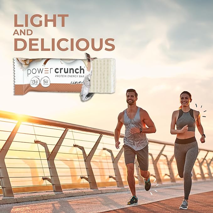 Power Crunch Protein Wafer Bars, High Protein Snacks with Delicious Taste, Cinnamon Roll, 1.4 Ounce