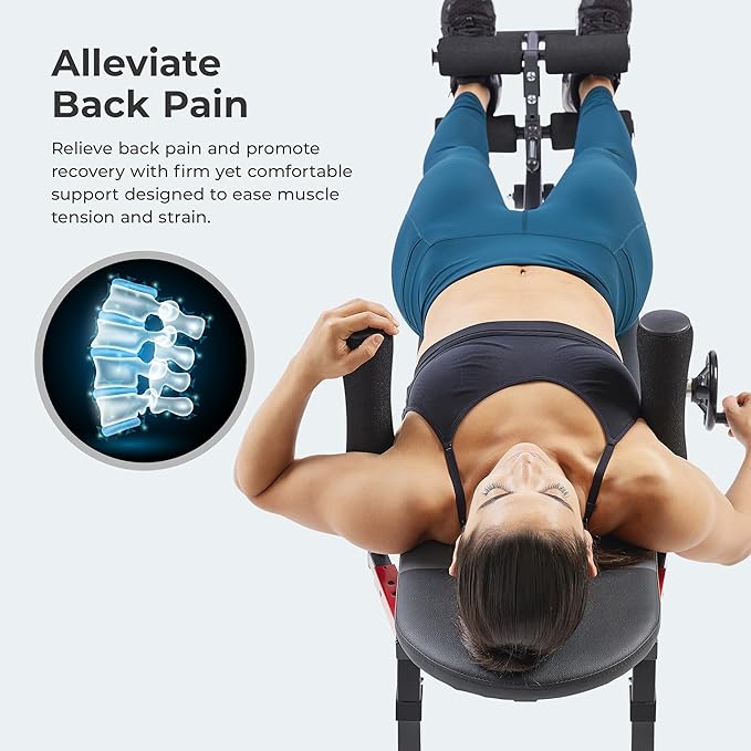 Sunny Health & Fitness Full Body Traction & Stretch Decompression Bench/Table Machine for Lumbar