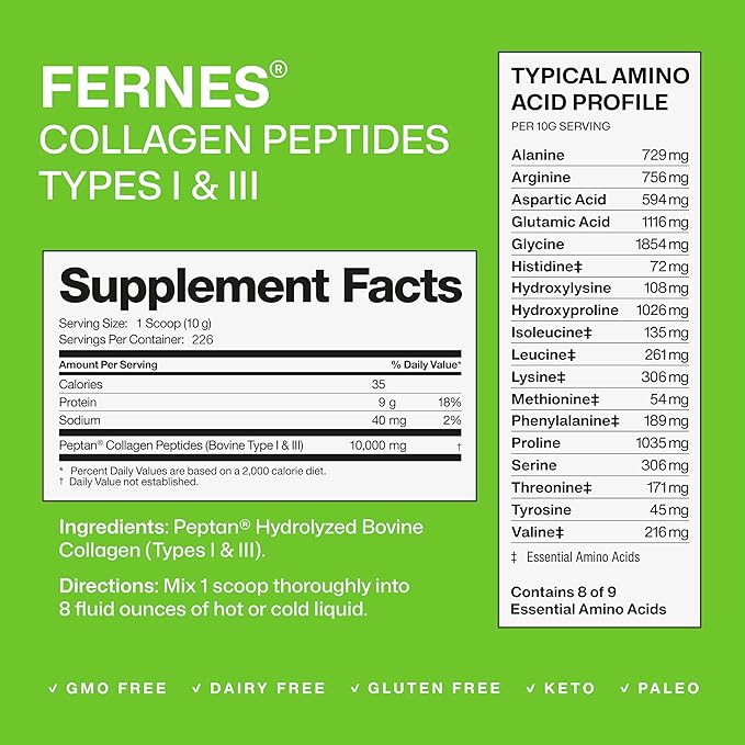 Collagen Powder for Women Men (5LB) Type I & III Flavorless & Odorless Easy-Mix Hydrolyzed Peptan