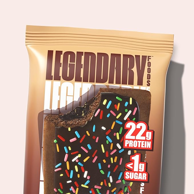 Legendary Foods 22g Protein Pastry+ Double Chocolate, Low Carb Meal Replacement Bar, Low Glycemic