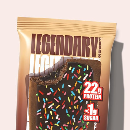 Legendary Foods 22g Protein Pastry+ Double Chocolate, Low Carb Meal Replacement Bar, Low Glycemic