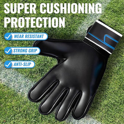 Malker Soccer Goalie Gloves Goalkeeper Gloves with Fingersave and Double Wrist Protection, Strong