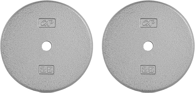 CAP Barbell Standard 1-Inch Cast Iron Weight Plates - Singles & Sets | 1.25-50 lbs | Multiple