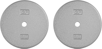 CAP Barbell Standard 1-Inch Cast Iron Weight Plates - Singles & Sets | 1.25-50 lbs | Multiple