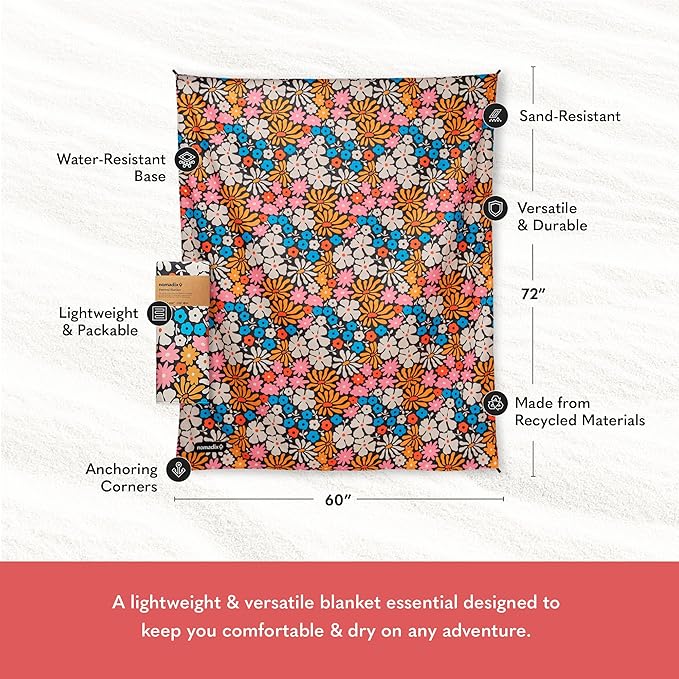 Nomadix Festival Blanket - Perfect for Picnics, Camping, & Lawn Seating - Plush Top & Water