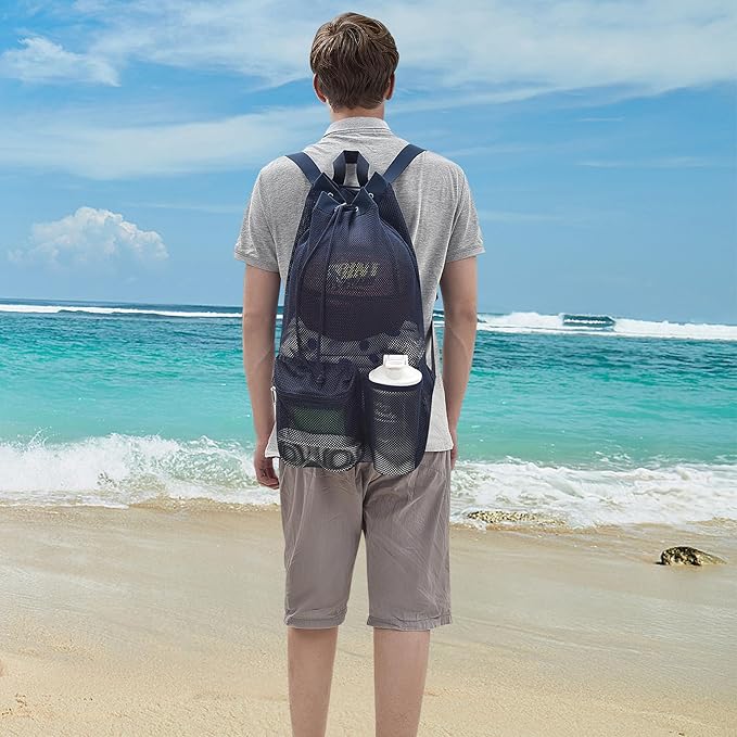 Mildbeer Large Drawstring Backpack for Men Women Athletic Gym Sports Workout Beach Swimming