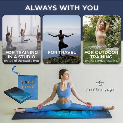 Mantra Yoga Travel PRO 1.5mm - Foldable Fitness & Exercise Mat with Bag | Lightweight, Compact &