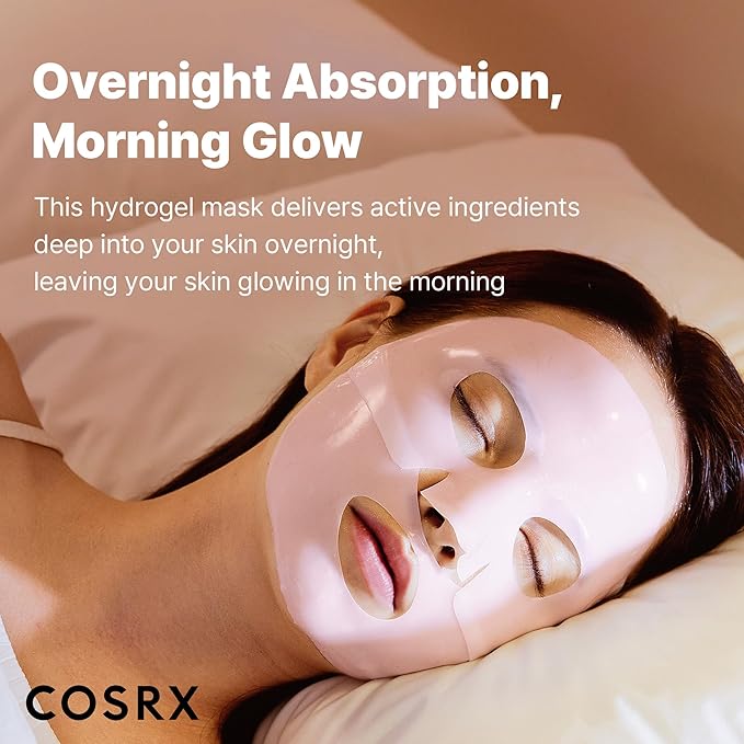 COSRX Pink Peptides Collagen Lifting Glow Hydrogel Face Masks Skincare 3 EA, Collagen Face Mask
