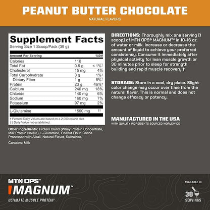 MTN OPS Magnum Peanut Butter Chocolate Protein Powder | 23g of Whey Isolate Protein & Milk Protein