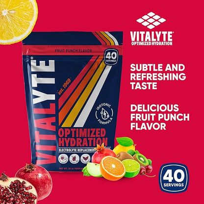 Vitalyte Electrolyte Powder Drink Mix, Isotonic Electrolyte Hydration Mix, Case Pack (6 Pack, Fruit