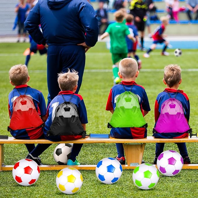 12 Set Christian Charity Donation Supplies Soccer Balls with Pumps and Drawstring Bags Soccer