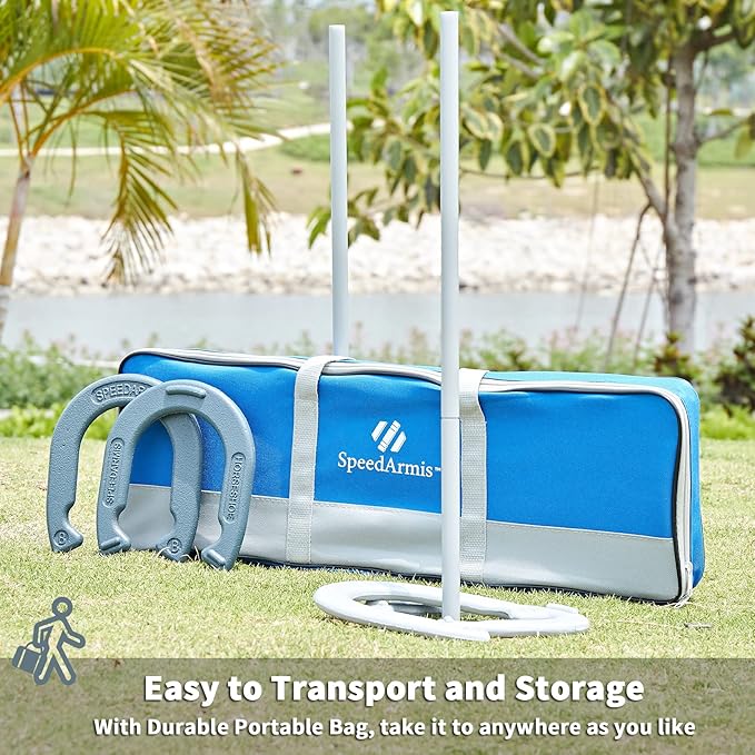 Horseshoes Outside Game Set - Universal Size Lawn Horseshoes Outdoor Games for Parties Beach