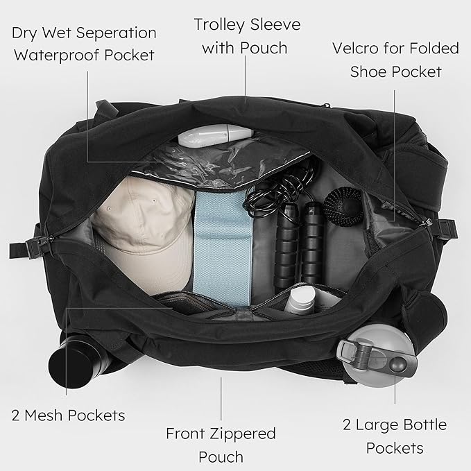 Small Gym Bag for Men with Shoes Compartment and Wet Pocket Convertible Duffle Bag and Gym Backpack