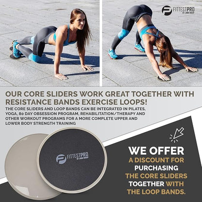 Core Sliders for Working Out - Exercise Sliders Fitness, Stability, Ab, Legs & Full Body (Set of 2)
