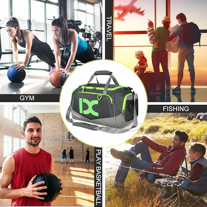 Sports Gym Bag，INOXTO Travel Duffel Bag with Dry Wet Pocket And Shoe CompartmentFor Women and