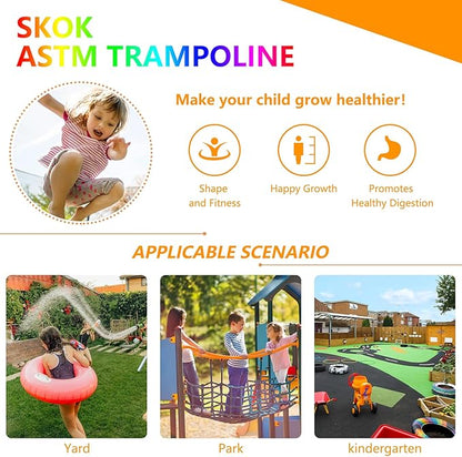 SKOK Trampoline 8FT 10FT 12FT 14FT 15FT Trampolines with Enclosure Net, 400LBS Outdoor Trampolines
