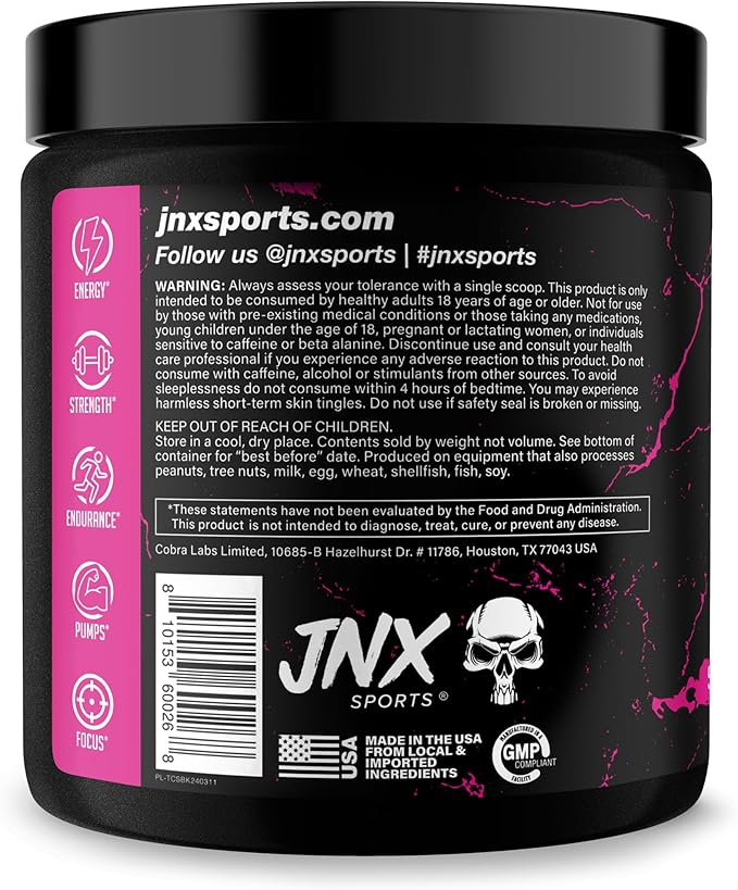 JNX SPORTS The Curse! Pre Workout Powder for Men & Women, Caffeine, Beta-Alanine, Creatine