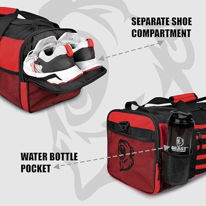 Duffle Gym Bag for Men & Women – Large Duffel Athletic Gym Boxing Bag with Shoes Compartment, Wet