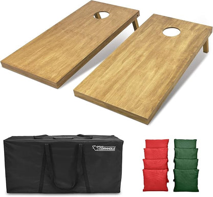GoSports 4 ft x 2 ft Regulation Size Wooden Cornhole Boards Set - Includes Carrying Case - Full
