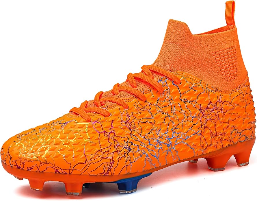 Men's Soccer Shoes High-Top Soccer Cleats Outdoor Breathable Athletic Professional Spikes Youth