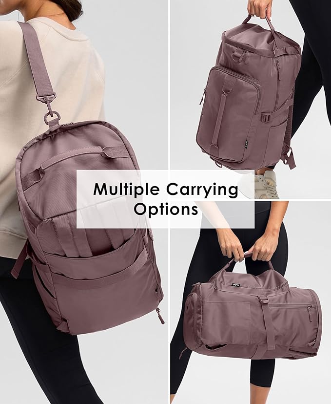 Gym Bag for Women Workout Gym Backpack with Shoe Compartment Sports Duffel Bag Multiple Pockets 30L