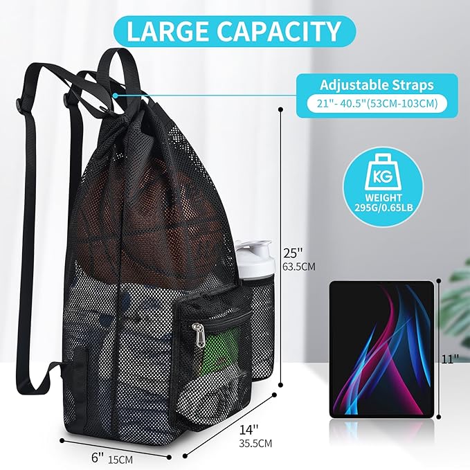 Mildbeer Large Drawstring Backpack for Men Women Athletic Gym Sports Workout Beach Swimming