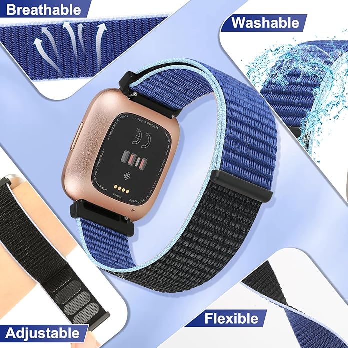 Tiptops 3 Pack Bands Compatible with Fitbit Versa 2/Fitbit Versa/Versa Lite/Versa SE for Women Men