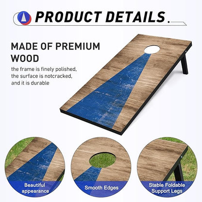 4x2 Ft Cornhole Boards Set, Premium Regulation Size Cornhole Boards with 8 All-Weather Bean Bags