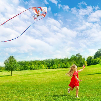 HONBO Eagle Kite, America Flag Kite for Kids and Adults. Wonderful Beginner Kite for Boys and