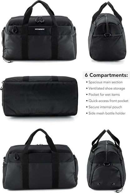 Fitgriff® Gym Bag V2 for Men and Women with Shoe & Wet Compartment - Duffle Bag for Travel, Sports