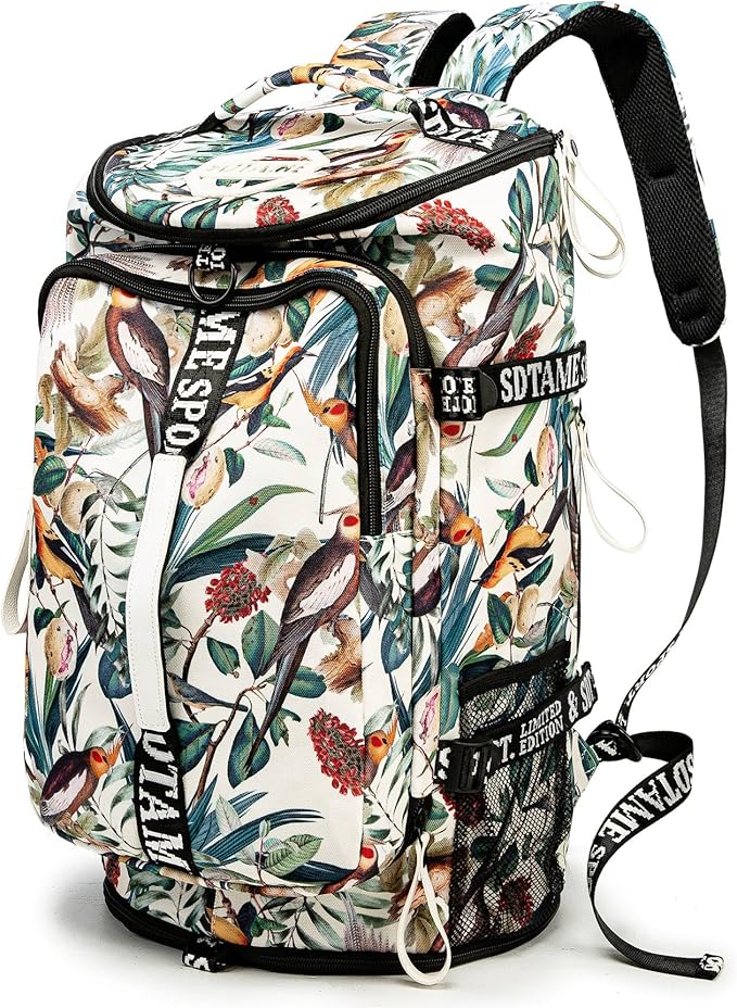 Gym Duffle Bag Backpack with Shoe Compartment,4 ways Travel Backpack for Women and