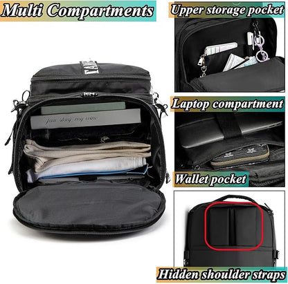 Gym Duffle Bag Backpack with Shoe Compartment,4 ways Travel Backpack for Women and