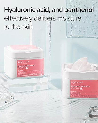 Mary&May Hyaluronic Panthenol Hydra Mask - Daily Pull Out Sheet Mask for Intense Moisturizing and